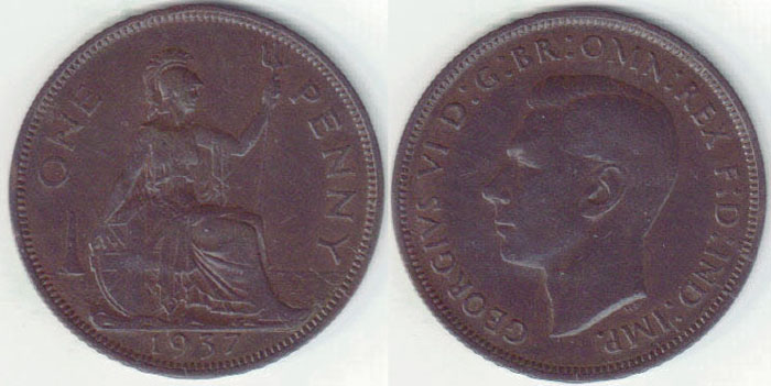 1937 Great Britain Penny A008175